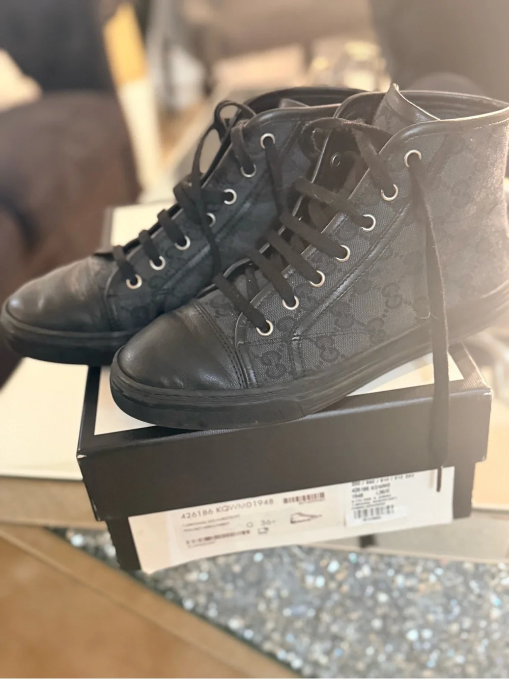 Gucci Black High-Top GG Canvas Sneaker